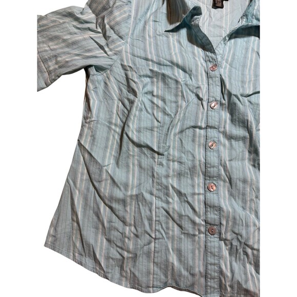 Lane Bryant Button Up Shirt Women’s 18/20w Blue White Striped Short Sleeve - Picture 10 of 10